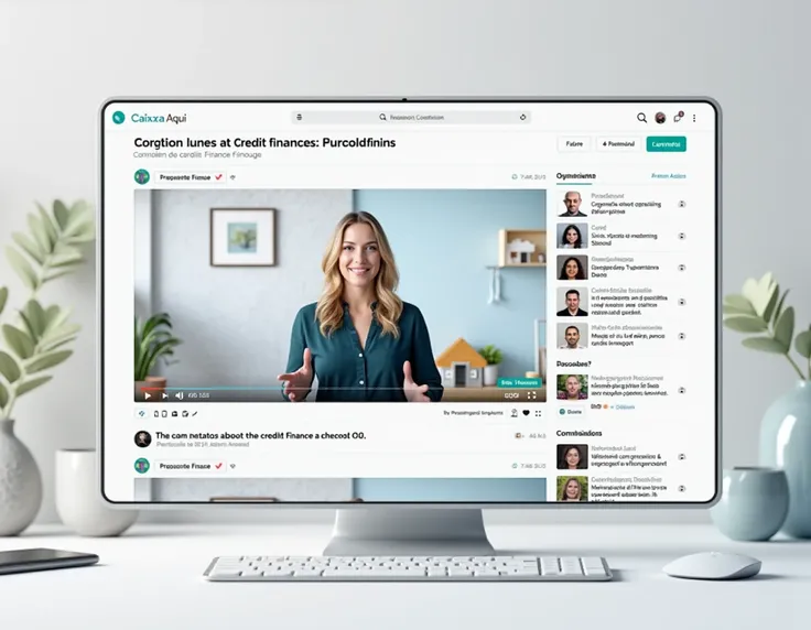 Generate an online course mockup from Correspondent Caixa Aqui about credit lines and housing finance