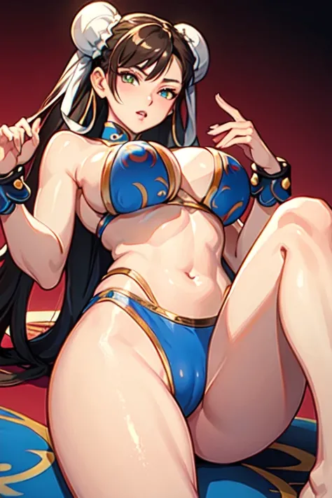 Chun-Li in a gold bikini
