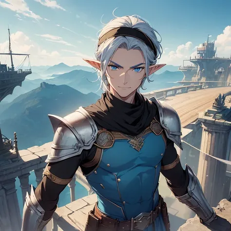 Masterpiece, HD, High Resolution, Best Quality, High Quality, High Details, Super Detailed. High fantasy genre, fantasy artwork. Solo character alone.
{{(A 28-years-old male-elf-mercenary:(appearance: fair-skin. Blue-eyes. Silver-pointy-hair. Handsome face...