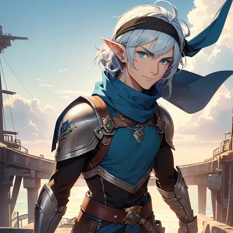 Masterpiece, HD, High Resolution, Best Quality, High Quality, High Details, Super Detailed. High fantasy genre, fantasy artwork. Solo character alone.
{{(A 28-years-old male-elf-mercenary:(appearance: fair-skin. Blue-eyes. Silver-pointy-hair. Handsome face...