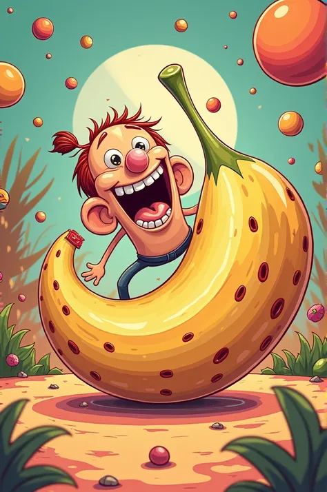 animated picture of another person twisting with a fruit stub in the middle