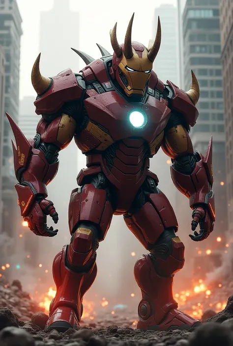 Iron man and rhino fusion hybrid mutant mind blowing amazing hybrid fusion result 