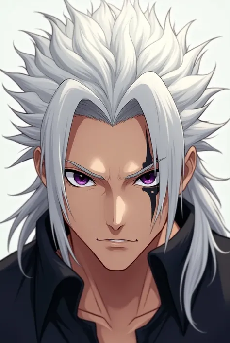 Anime Tall Males 190White Hair Tan Dark Purple Eyelets
There is a tattoo on the left eye.
