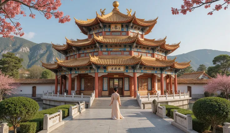 GGGJAAA ，Fabrication，Huadian  ，Hanfu， Magnificent architecture ，palace， east asian  