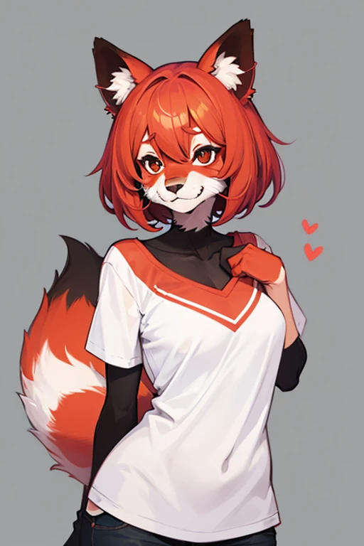 Female furry red panda furry art ai (desc) style 