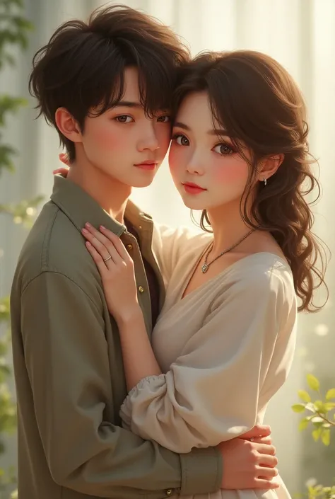 ((best quality)), ((masterpiece)), (detailed), perfect face and boy and girl So cute couple age 17 