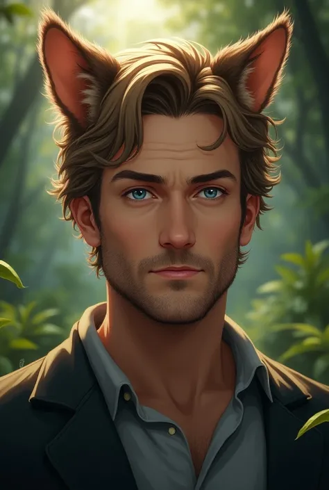 Middle Age Man Anime Dog Ears Brown Hair Blue Eyes