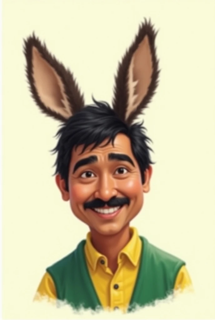 A cartoon of Evo Morales with donkey ears