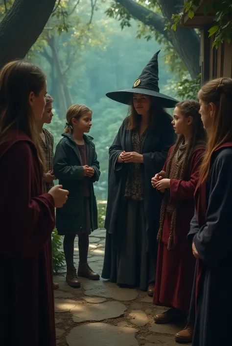 Young people visiting witches