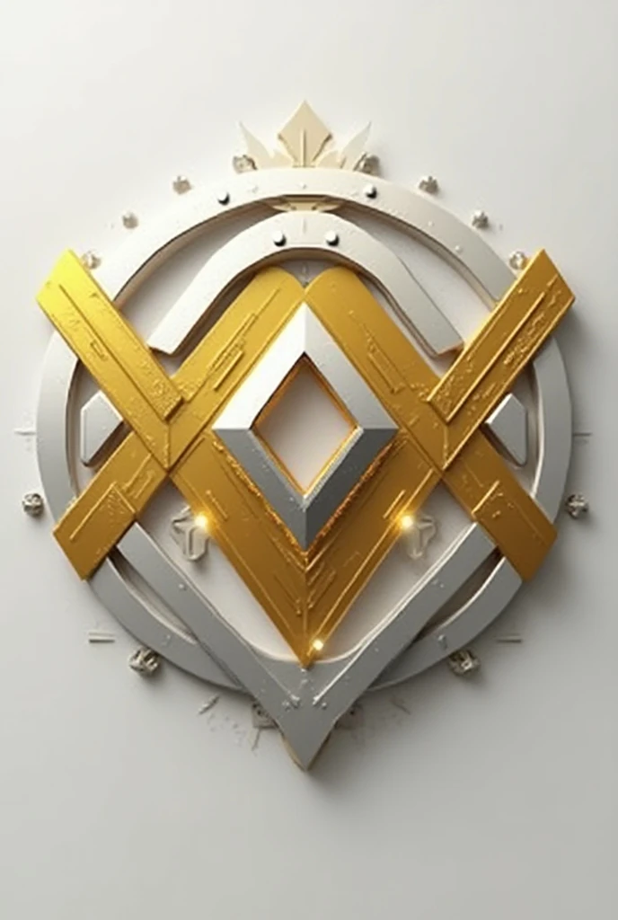 Logo related with tech fest in gold and silver 