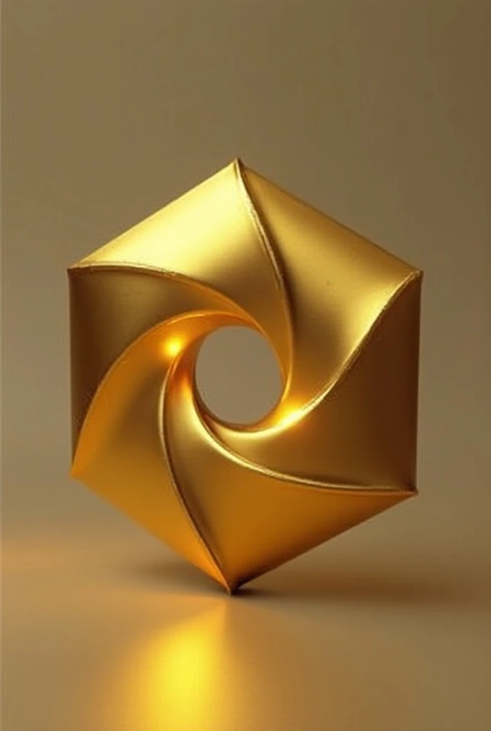 Technolgy related logo in gold and 3d