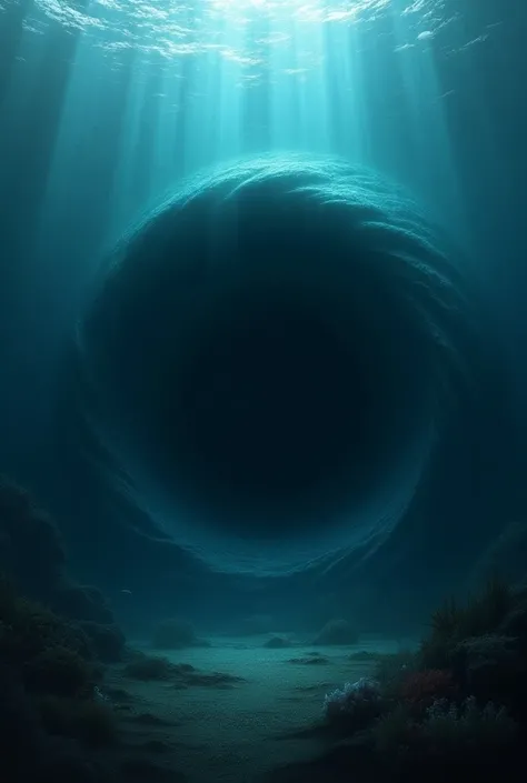  Images of a mysterious black hole on the seabed, as if it were a vortex ]