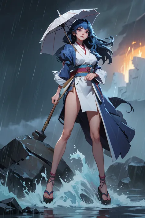 Best quality, masterpiece, high quality, (detailed beautiful face:1.3), (detailed beautiful eyes:1.3), (full-body shot:1.6), Kushinadahime, nihonshinwa, Japanese princess-like magician, RPG game character, standing full-body shot, elegant and graceful, ref...