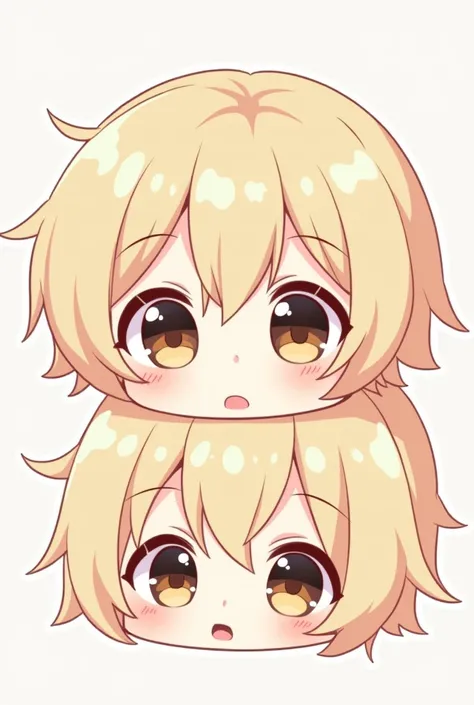 Anime-style illustrations
Chibi character
boys
Hair color is milk tea
Eye color is brown
Highlights in the eyes
The hairstyle is divided in the center
