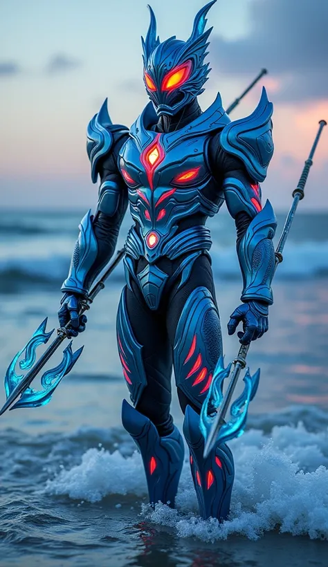 Kamen Rider Inspired by Pisces

A highly detailed, realistic Kamen Rider inspired by the Pisces zodiac. This Kamen Rider features a graceful design in soothing shades of blue and coral, symbolizing the water element and duality. His helmet is adorned with ...