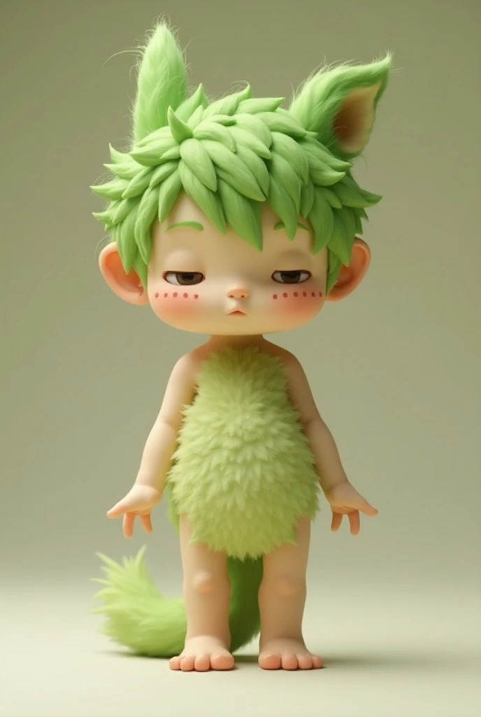 Green hair and floppy green ears with four freckles on both sides of my face and a patch of green fur on my chest and a small little cotton ball tail and an average size cock and Im very shy and get nervous easily and Im very innocent and Im always nake bu...