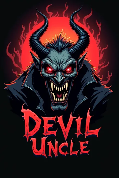 A devil logo with name  Devil Uncle