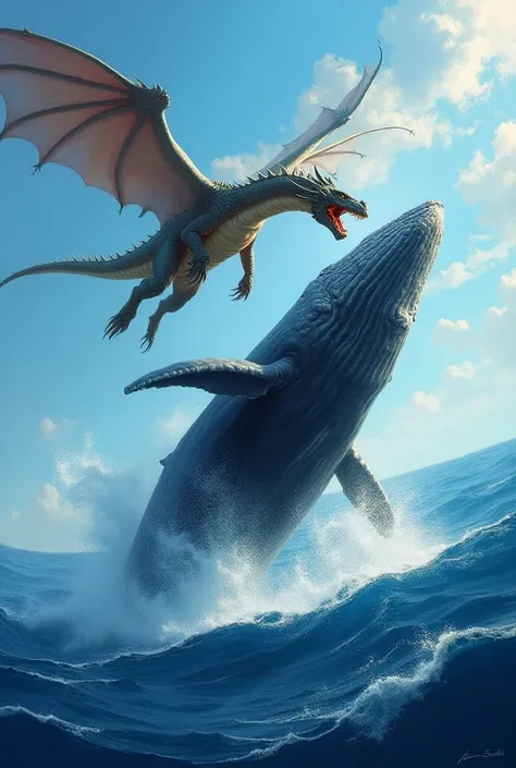 Dragon versus whale machhali whale machhali samundra ke upar honi chahie jo ki dragon uske upar udata hona chahie

