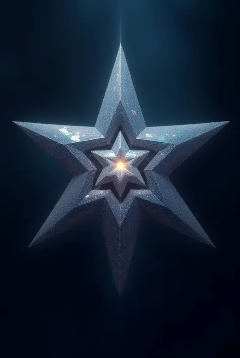 A large five-pointed star and inside a seven-pointed star. 