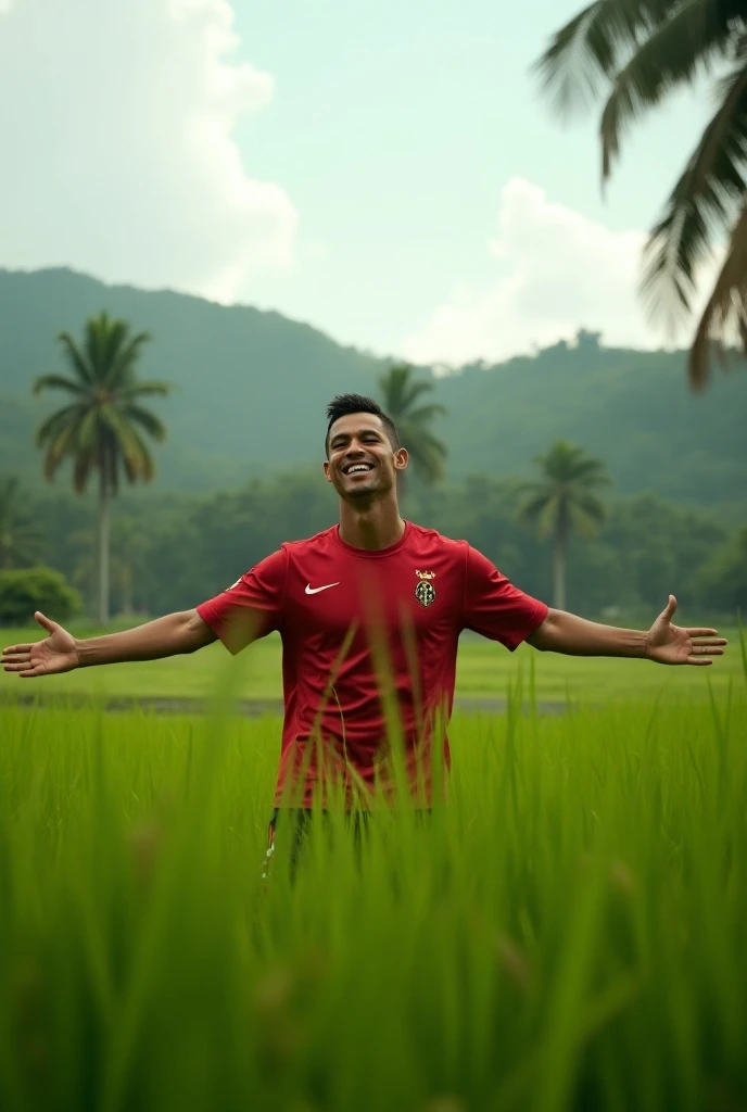 Ronaldo laugh in the corner of the field in kerala 