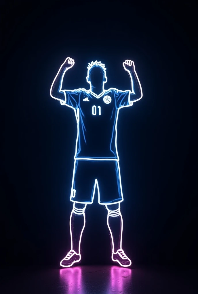 Neon LED poster that represents Leo Messi wearing the Argentine national teams jersey
That there is no image,  I only want the neon LED strips forming Messi on his back, With his typical celebration 