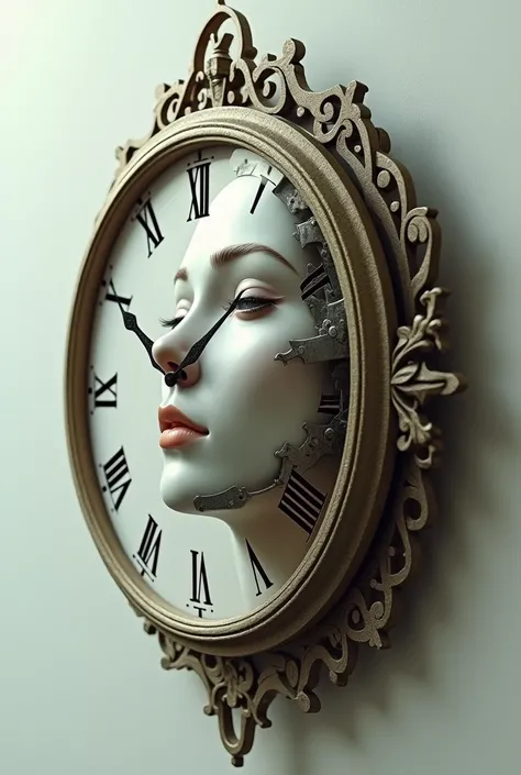 Combining a wall clock with a humans face