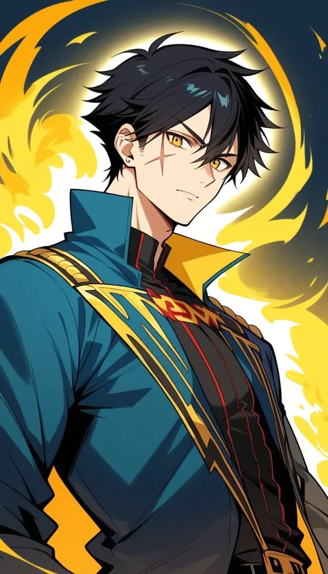 Description: Haruto Kurozaki is a captain with black hair and an "X"-shaped scar on his cheek, which adds an air of mystery to his appearance. He is known for his introspective nature and lethal abilities. His Zanpakutō, "The First Yellow Aura," has a uniq...