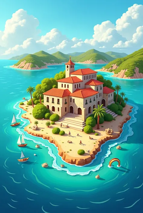 Create a cartoon of sardegna isle
