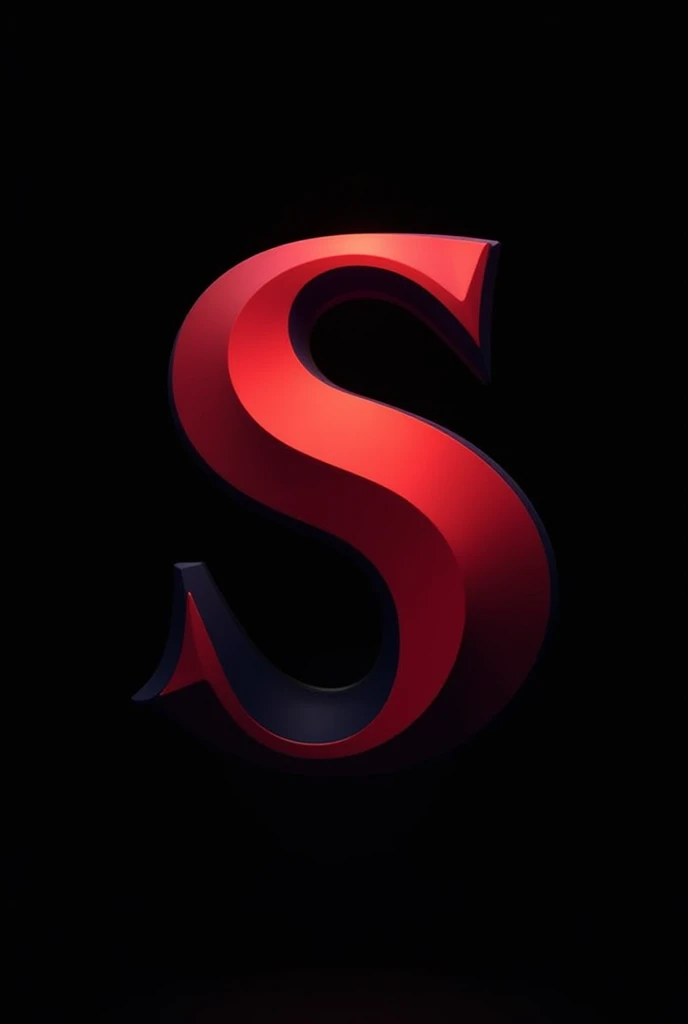 letter "S" color red black background logo