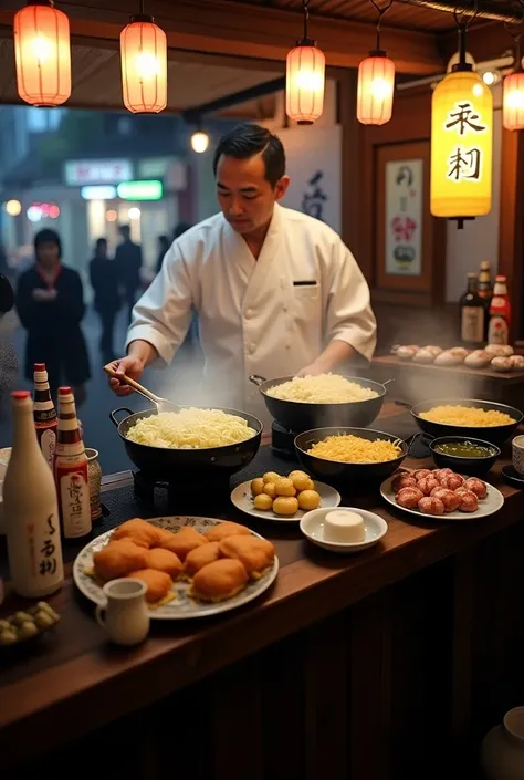 Food stall oden and hot sake