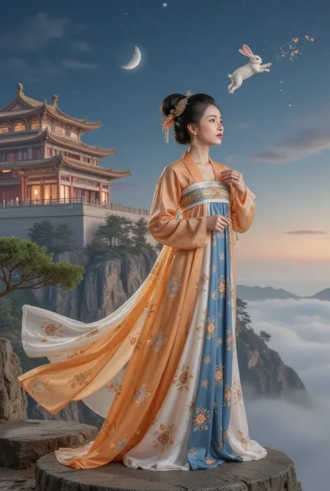 GGGJAAA，make up，huadian ，Hanfu，Magnificent buildings，palace，architecture ， east asian architecture ， highest image quality、Real images、 is the best quality,masterpiece, highest image quality、Real images、 Middle,[Imagine:1.0]，[Widand Angland:1.0]，(postandr ...