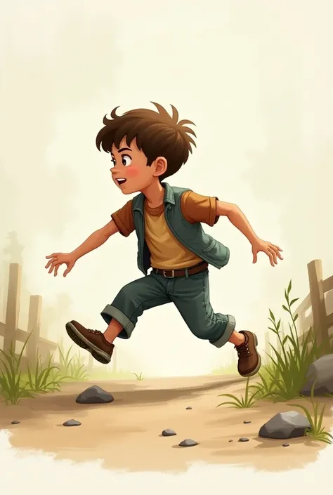 Boy falling stumble tripping over stone stock illustration...