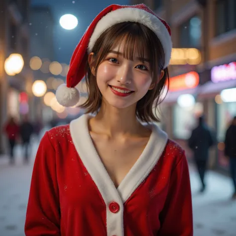 『 1 girl:1.3』Best Quality:1.2、 big breasts at the temple、 Slightly Visible Cleavage 、(( young woman))、((Red cheeks)) is laughing、((( anatomically correct、 Perfect Anatomy、 anatomically correct指)))
 1 girl, (  Santa Claus costume:1.5), Symmetric, Beautiful ...