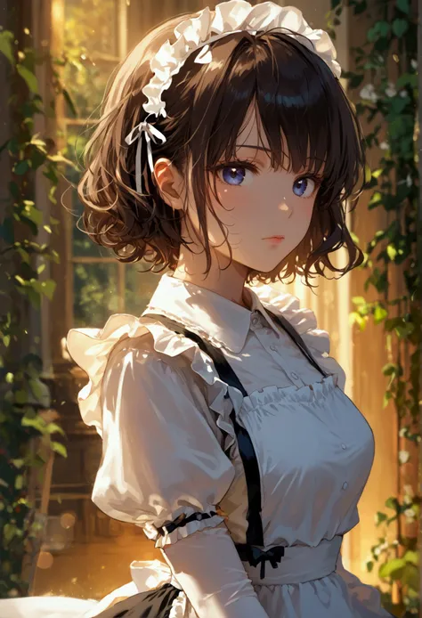 illustration,best quality,fine quality anime,maid girl,