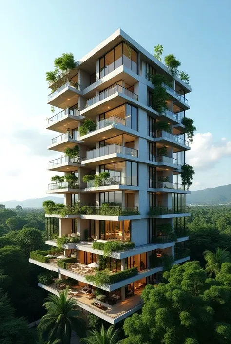 Futuristic building, it has 12 condominiums the building is modern tropical some of building face in north, southwest,north east, north east , east & south east