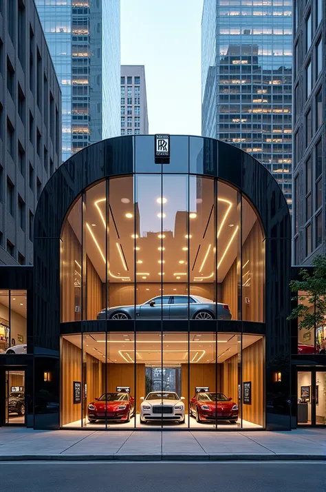 Rolls Royce showroom front view 
