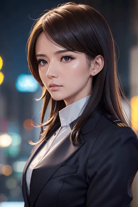 Close-up of a woman in a suit, Medium close-up ( micro ), 8k art gel bokeh, Vojtek Fuss, ig model | art gel , Lostrun 8k, by ruan jia and stanley art gel , Jason Chan, like in the movie . Ren Jun, Jan J, Yangjun Cent, from front,