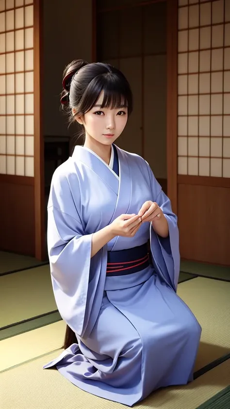  Japanese woman in a modest way, nice, photorealistic beautiful.