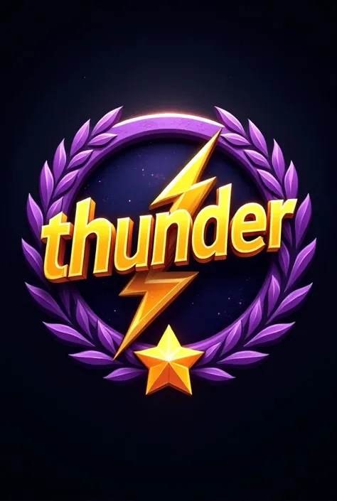 
The image shows a circular emblem-style logo featuring the word "THUNDER" in bold, gold lettering. The text has a lightning bolt running through it, enhancing the theme of electricity and power. The background inside the circle has a cosmic or starry effe...