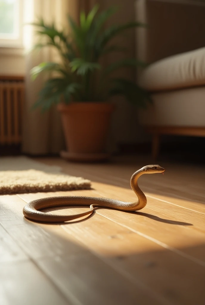 A snake round walk in home 
 