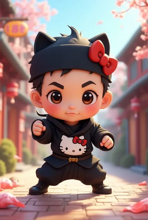 Cute hello kitty ninja boy