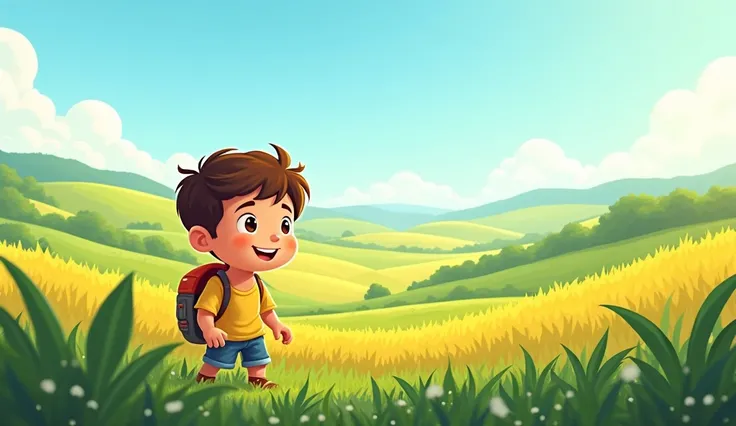 1 12 hall ka ladka apni maa se badha map hue khet par cartoon type