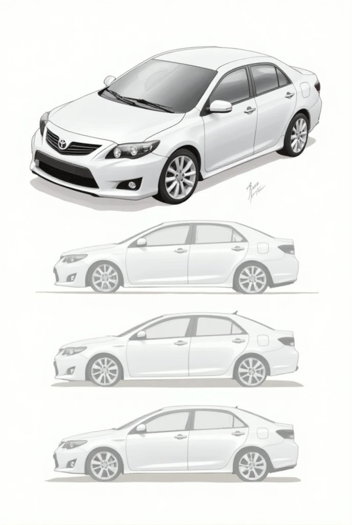 corolla axio 2008  2d draw from all sides