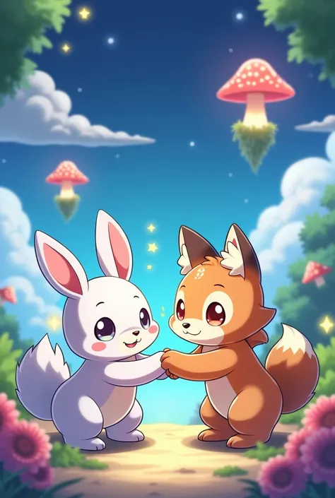 Two cute anime animals holding hands they are the Seekers Alliance and
Movement name to be displayed