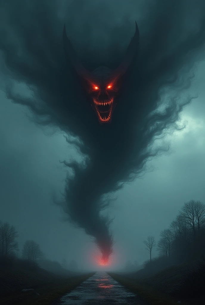 A black  evil supernatural creature tornado
