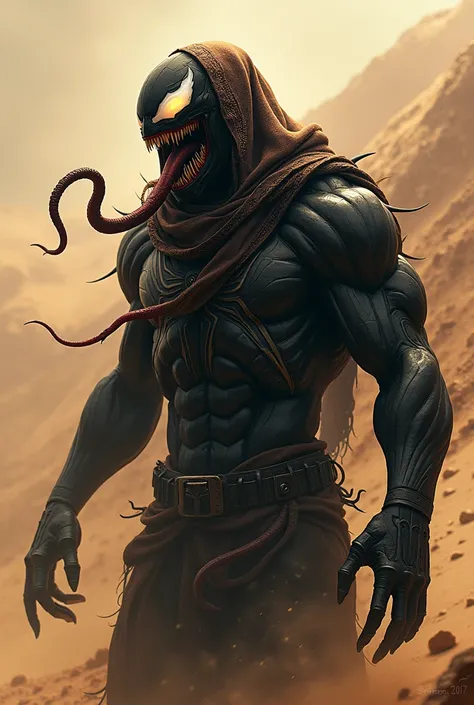 Can you show me a picture of Venom wearing the Arzini Shemagh