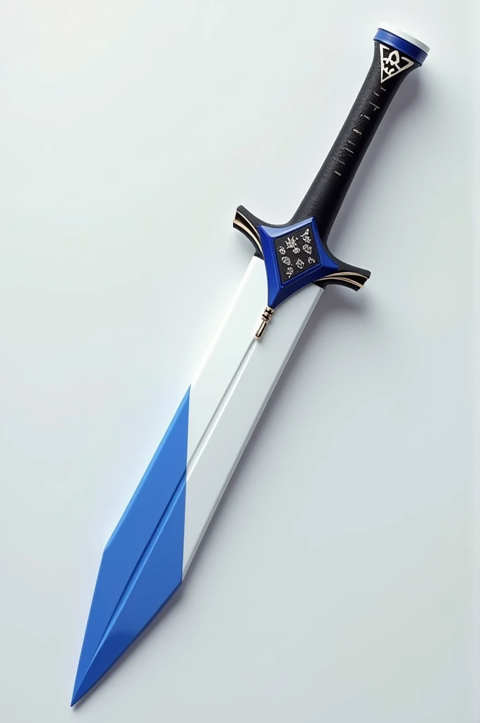  loghstick combination white and blue with black handle inscribed, sword-shaped with Koji 