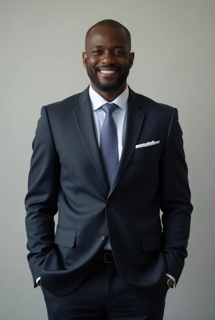 African 30years man without beard in suit 