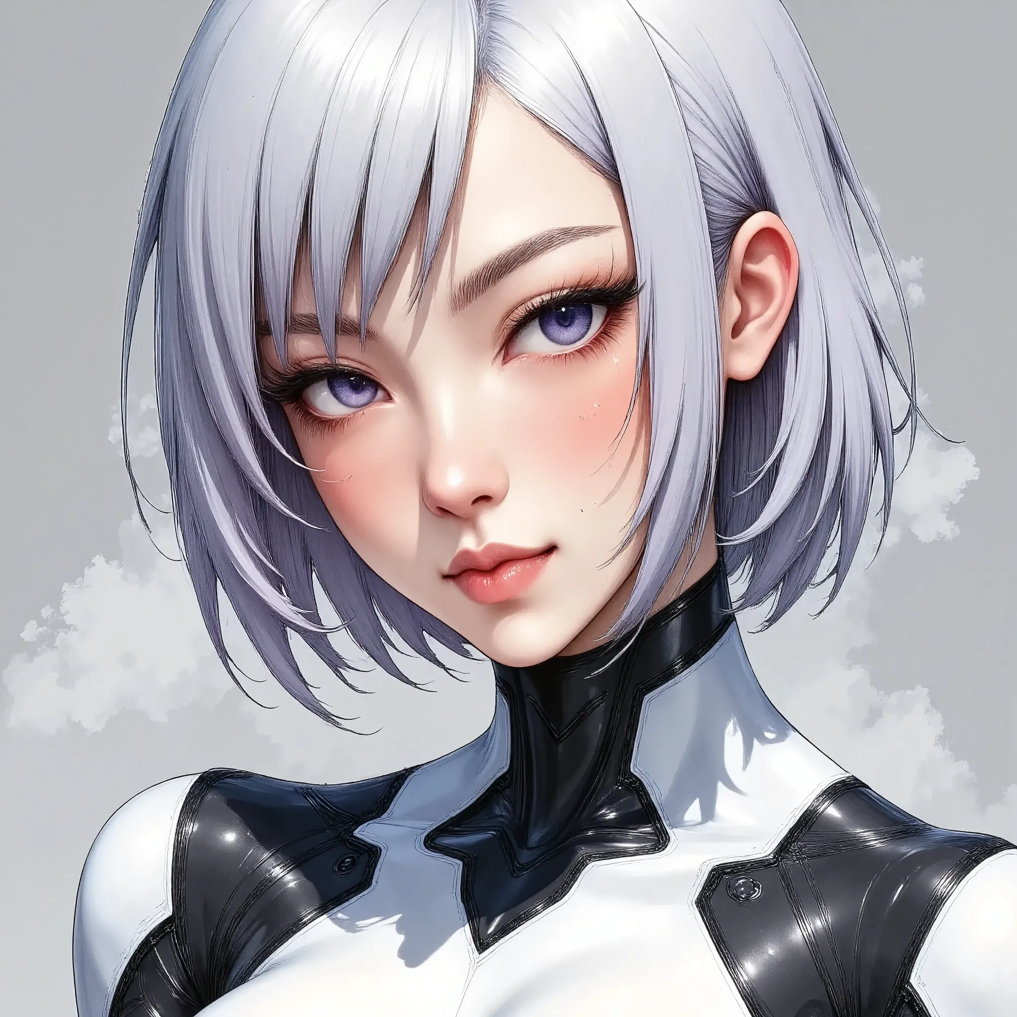 (masterpiece:1.2,Outstanding quality,Milonish, Cinematic Experience,Super detailed), best illustration,8k,wallpaper,(Watercolor:1.8),( cyberpunk :2.0)(Semi-realistic female android design:2.0),( face up :2.0),( super sexy:2.0),(Beautiful and shining eyes:2...