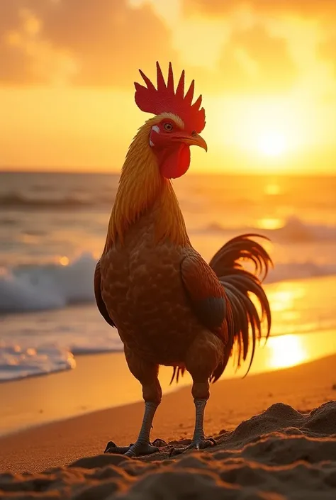 write a text to image prompt to create a hybrid of snake and rooster in dangerous mode and 8k result background
Show this powerful creature on a beach with golden sand, where the ocean waves gently touch the shore, and the radiant light of a stunning sunse...